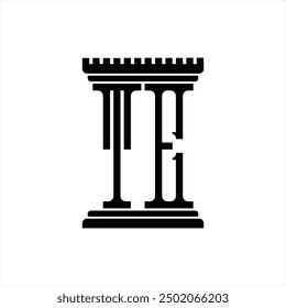 Logo monogram with pillar shape white background design template