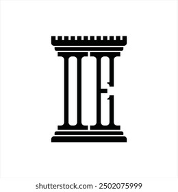 Logo monogram with pillar shape white background design template