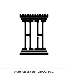 Logo-Monogramm mit Säulenform, weißer Hintergrund, Designvorlage
