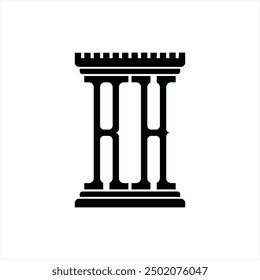 Logo monogram with pillar shape white background design template