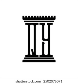 Logo monogram with pillar shape white background design template
