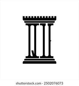 Logo monogram with pillar shape white background design template