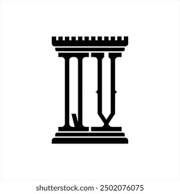 Logo monogram with pillar shape white background design template
