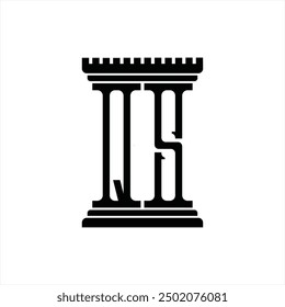 Logo monogram with pillar shape white background design template