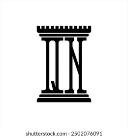 Logo monogram with pillar shape white background design template