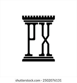 Logo monogram with pillar shape white background design template