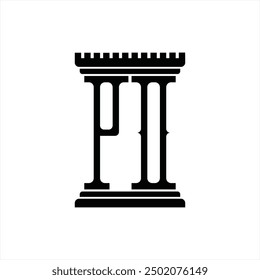 Logo monogram with pillar shape white background design template