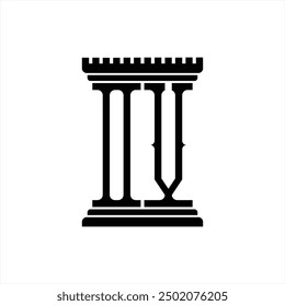 Logo-Monogramm mit Säulenform, weißer Hintergrund, Designvorlage