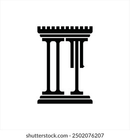 Logotipo monograma con forma de pilar Plantilla de diseño de fondo blanco