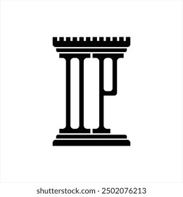 Logo monogram with pillar shape white background design template
