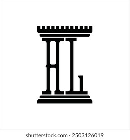Logo monogram with pillar shape white background design template