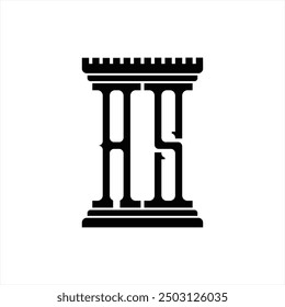 Logo-Monogramm mit Säulenform, weißer Hintergrund, Designvorlage