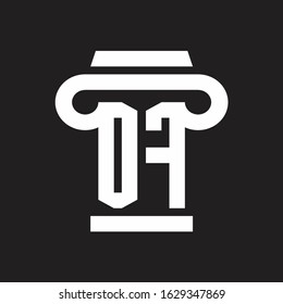 OF Logo monogram with pillar style design template