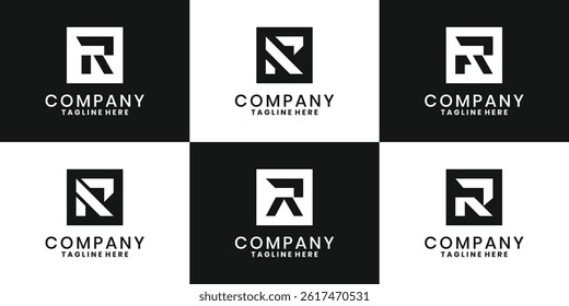 Logo Monogram R Modern dengan Desain Geometris untuk Branding Profesional