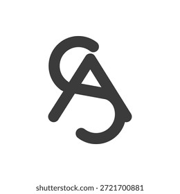 el logotipo es el monograma A y S. Único y elegante.