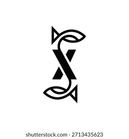 the logo is the monogram S X and fish. Unique and elegant.