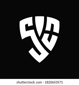 SO Logo monogram with shield elements shape design template on black background