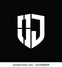 logo monogram with shield shape design template