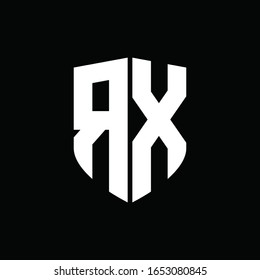 logo monogram with shield shape design template