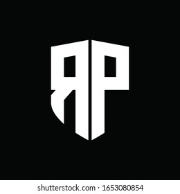 logo monogram with shield shape design template