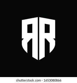 logo monogram with shield shape design template