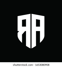 logo monogram with shield shape design template