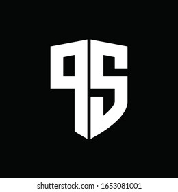 logo monogram with shield shape design template