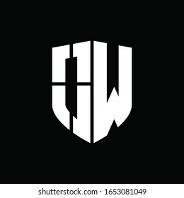 logo monogram with shield shape design template