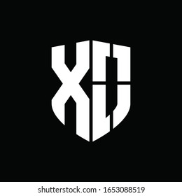 logo monogram with shield shape design template