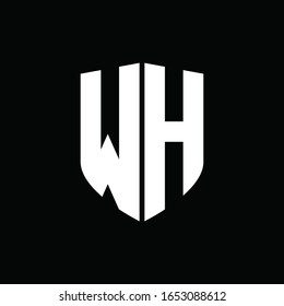 logo monogram with shield shape design template