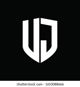 logo monogram with shield shape design template
