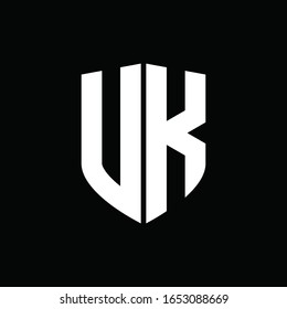 logo monogram with shield shape design template