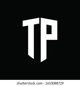 logo monogram with shield shape design template