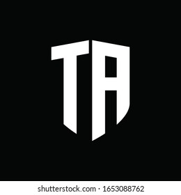 logo monogram with shield shape design template