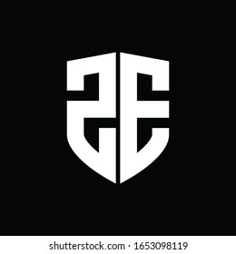 logo monogram with shield shape design template