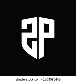 logo monogram with shield shape design template