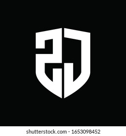 logo monogram with shield shape design template