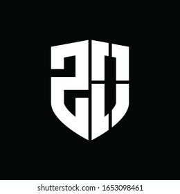 logo monogram with shield shape design template