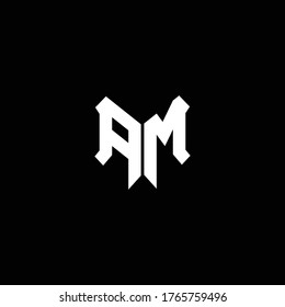 am logo monogram with shield shape design template