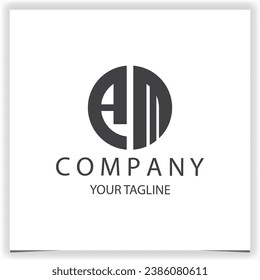 AM Logo monograma plantilla de diseño de color negro de círculo simple y moderno premium elegante vector eps 10