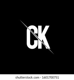 logo monogram with slash style design template