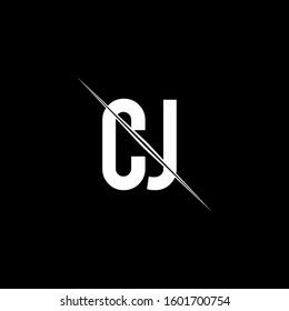 logo monogram with slash style design template