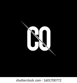 logo monogram with slash style design template
