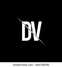 logo monogram with slash style design template