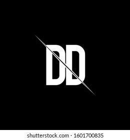 logo monogram with slash style design template