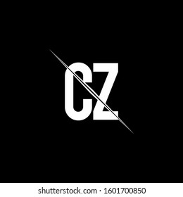 logo monogram with slash style design template