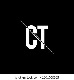logo monogram with slash style design template