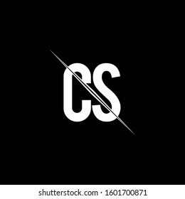 logo monogram with slash style design template
