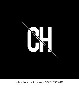 logo monogram with slash style design template