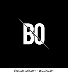 logo monogram with slash style design template